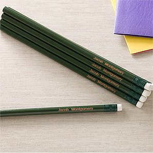 Personalized Pencil Set   Green