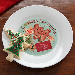 Personalized Cookies & Milk for Santa Plate