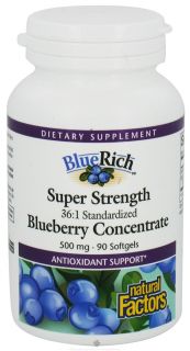Natural Factors   Blue Rich Super Strength Blueberry Concentrate   90 Softgels