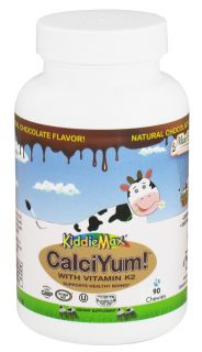 Maxi Health Research Kosher Vitamins   KiddieMax CalciYum with Vitamin K 2 Natural Chocolate Flavor   90 Chew(s)