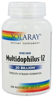 Solaray   Multidophilus 12 20 Billion Twelve Strain Formula   100 Vegetarian Capsules