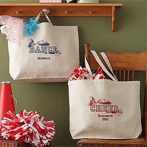 Personalized Girls Totebag   Cheerleading, Dance or Ballet
