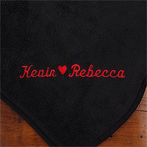 Personalized Black Fleece Blanket for Couples
