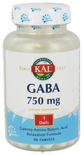 Kal   GABA 750 mg.   90 Tablets