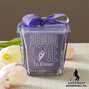 Burning Love Personalized Elvis Candles   Lavender & Linen
