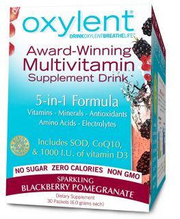 Oxylent   Oxygenating Multivitamin Drink Sparkling Blackberry Pomegranate   30 Packet(s)