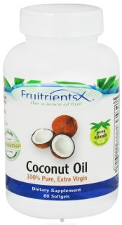 FruitrientsX   Coconut Oil 100% Pure Extra Virgin   60 Softgels