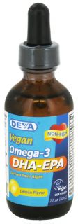 Deva Nutrition   Liquid Omega 3 DHA EPA Vegan Lemon   2 oz.