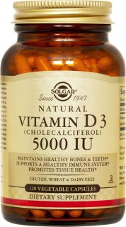 Solgar   Vitamin D3 Cholecalciferol 5000 IU   120 Vegetarian Capsules