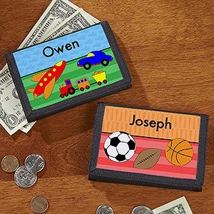 Personalized Boys Wallets   Sports, Cars, Dinosaurs & Robots