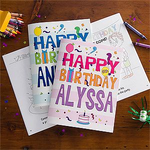 Personalized Birthday Coloring Books   Happy Birthday