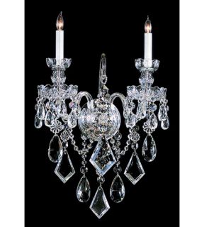 Traditional Crystal 2 Light Wall Sconces in Polished Chrome 1042 CH CL MWP