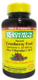 Good N Natural   Cranberry Fruit plus Vitamins C and E   100 Softgels