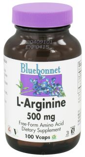 Bluebonnet Nutrition   L Arginine 500 mg.   100 Vegetarian Capsules