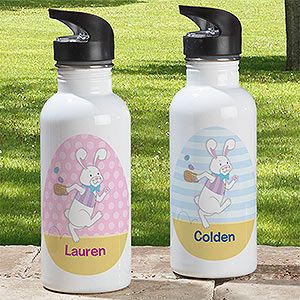Personalized Kids Water Bottles   Easter Bunny