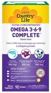 Country Life   Ultra Concentrated Omega 3 6 9   90 Softgels