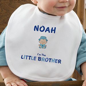 Personalized Boy Cartoon Character Baby Bibs   Im The Brother