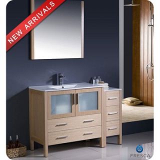 Fresca Torino 48 Light Oak Modern Bathroom Vanity with Side Cabinet & Integrate