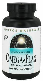 Source Naturals   Cold Pressed Omega Flax Fresh Flax Seed Oil 1000 mg.   90 Softgels