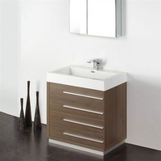 Fresca Livello 30 Gray Oak Modern Bathroom Vanity with Medicine Cabinet