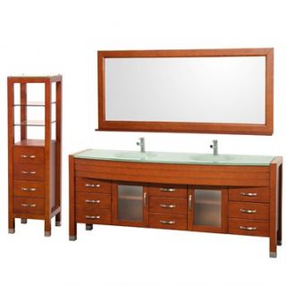 Daytona 78 Double Bathroom Vanity Set & Side Cabinet by Wyndham Collection   Ch