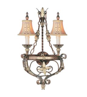 Pomplano 2 Light Wall Sconces in Palacial Bronze With Gilded Accents 8842 64
