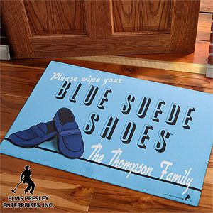 Personalized Doormat   Elvis Blue Suede Shoes