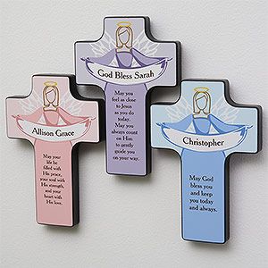 Personalized Wall Cross   Angel Blessings