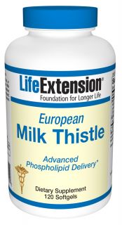 Life Extension   Certified European Milk Thistle 750 mg.   120 Softgels