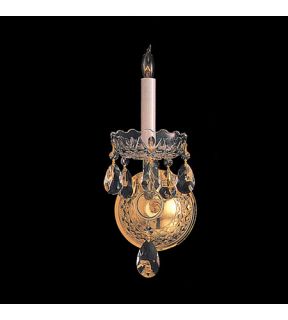 Traditional Crystal 1 Light Wall Sconces in Polished Brass 1101 PB CL S