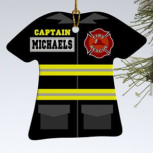 Personalized Christmas Ornaments   Firefighter Uniform