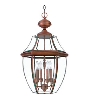 Newbury 4 Light Outdoor Pendants/Chandeliers in Aged Copper NY1180AC