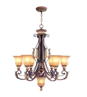 Villa Verona 6 Light Chandeliers in Verona Bronze With Aged Gold Leaf Accents 8576 63
