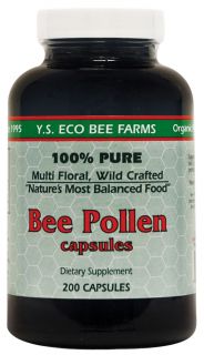 YS Organic Bee Farms   Bee Pollen 500 mg.   200 Capsules