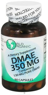 World Organic   DMAE 350 mg.   90 Capsules