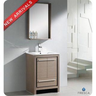 Fresca Allier 24 Gray Oak Modern Bathroom Vanity with Mirror