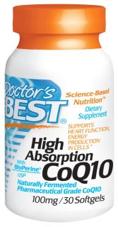 Doctors Best   High Absorption CoQ10 100 mg.   30 Softgels