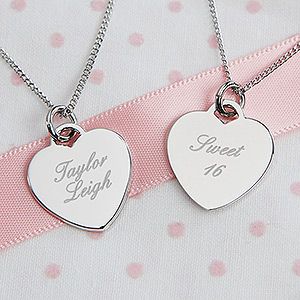 Personalized Birthday Necklace   Silver Heart