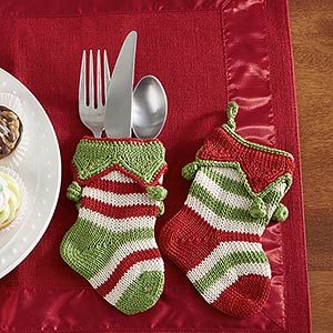 Mini Knit Christmas Stockings   Seasonal Stripes