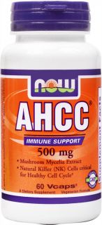 NOW Foods   AHCC 500 mg.   60 Vegetarian Capsules