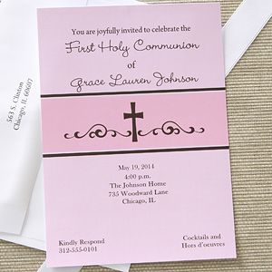 Precious Prayers Personalized Girls Communion Invitations