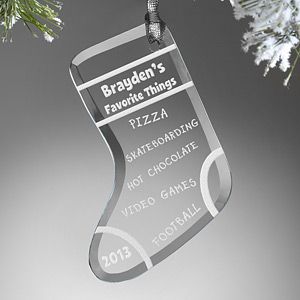 Personalized Christmas Ornaments   Favorite Things Christmas Stocking