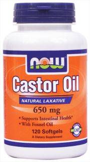 NOW Foods   Castor Oil 650 mg.   120 Softgels