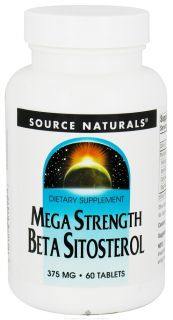 Source Naturals   Mega Strength Beta Sitosterol 375 mg.   60 Tablets