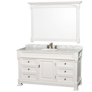 Andover 60 Traditional Bathroom Vanity Set by Wyndham Collection   White