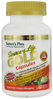 Natures Plus   Source Of Life Gold Capsules Ultimate Multi Vitamin   90 Vegetarian Capsules