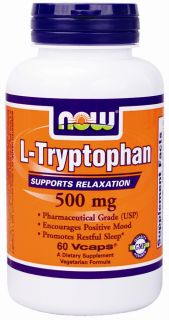 NOW Foods   L Tryptophan 500 mg.   60 Vegetarian Capsules