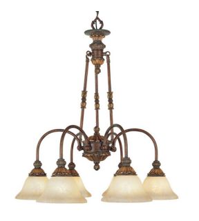 Sovereign 6 Light Chandeliers in Crackled Greek Bronze With Aged Gold Accents 8605 30