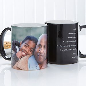 Fathers Day Gifts    Personalized Coffee Mugs for Him   Photo Sentiments   Blac