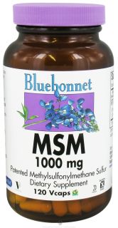 Bluebonnet Nutrition   MSM Patented Methylsulfonylmethane Sulfur 1000 mg.   120 Vegetarian Capsules
